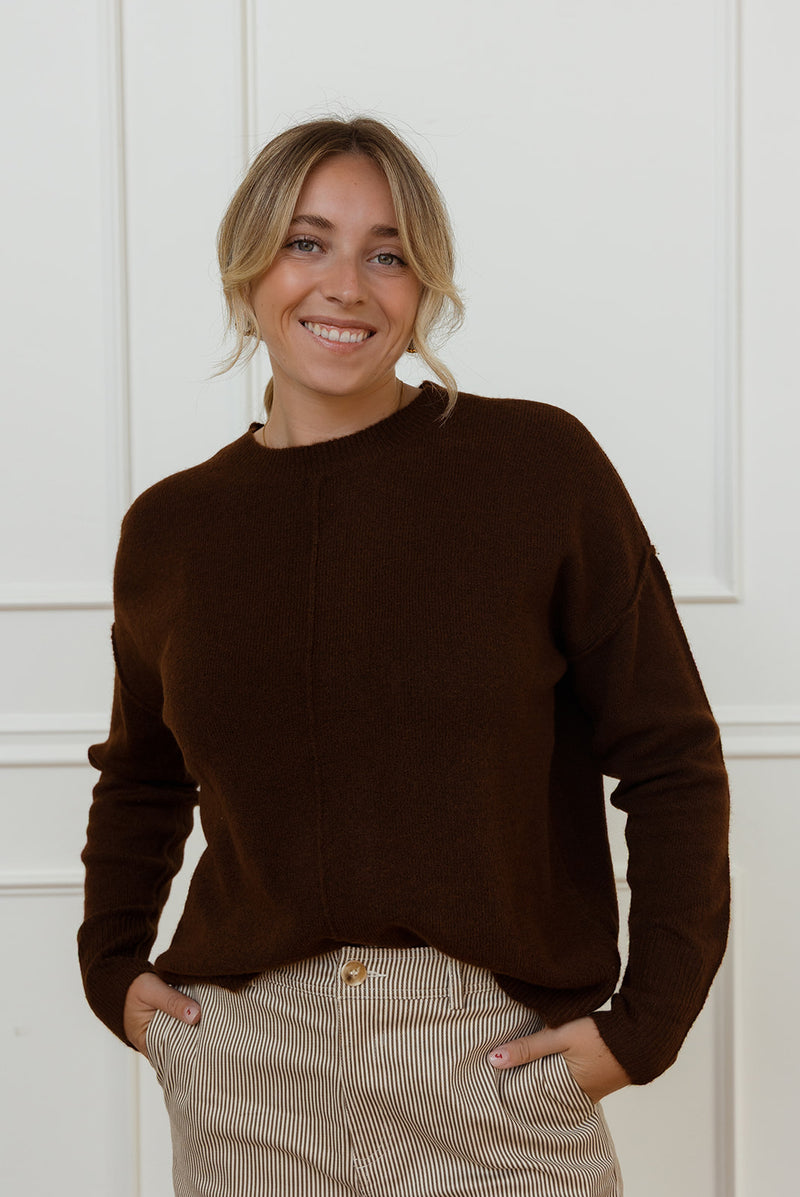 Zari Brown Crewneck Sweater