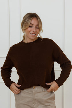 Zari Brown Crewneck Sweater
