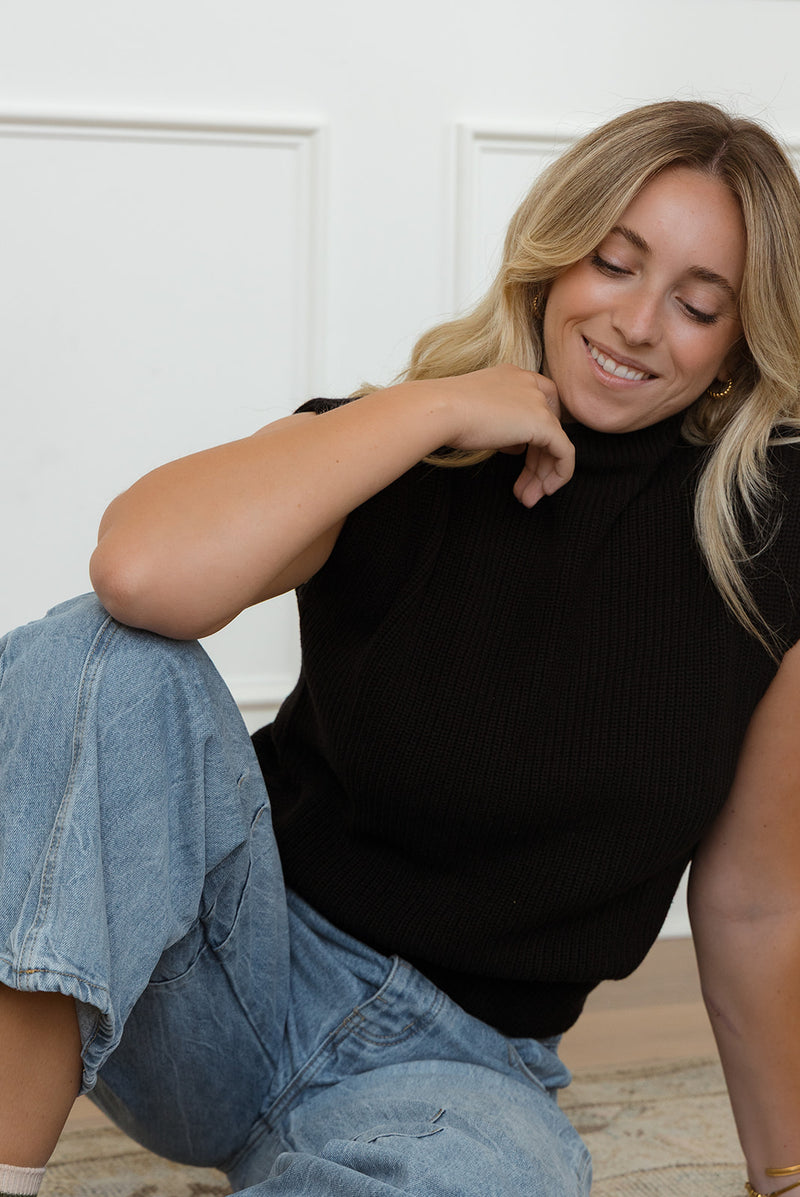 Haley Black Sweater Top
