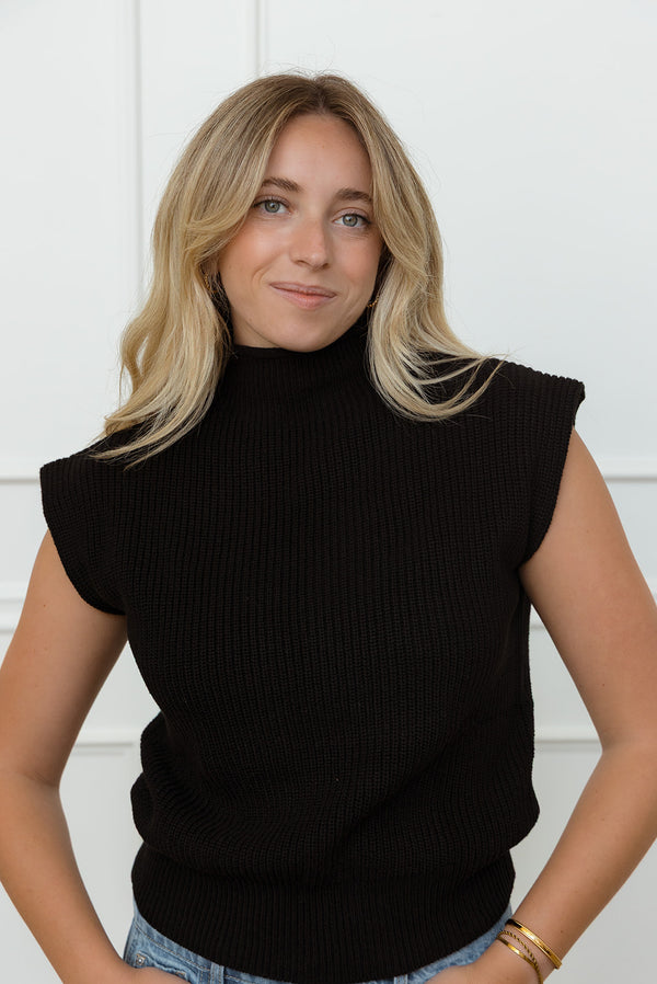 Haley Black Sweater Top