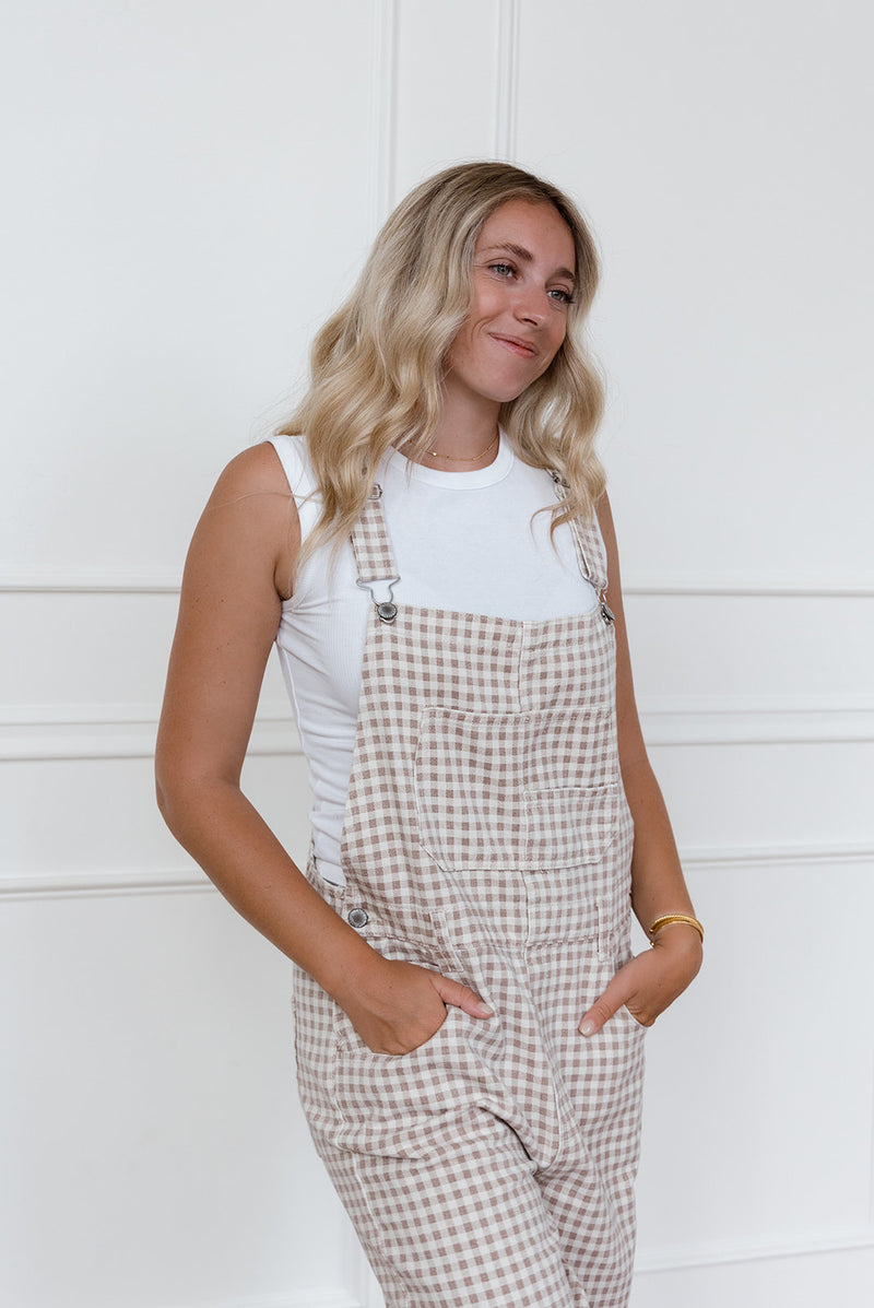 Kyla Gingham Overalls