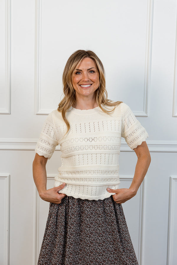 Madison Ivory Knit Top