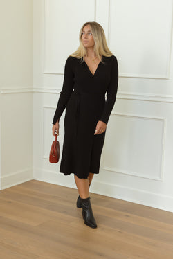 Ella Wrap Dress in Black