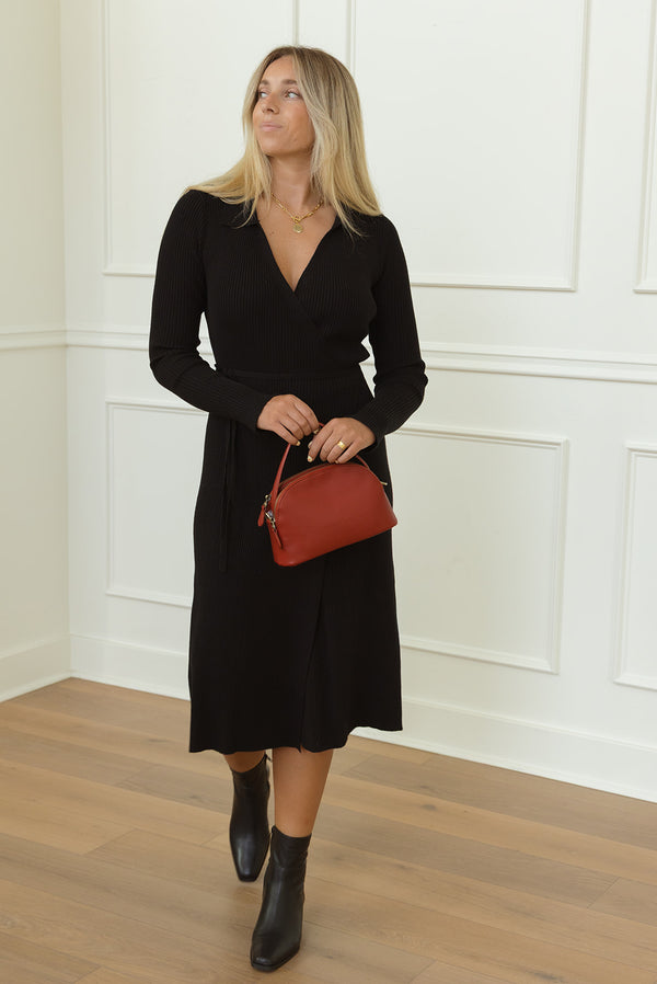 Ella Wrap Dress in Black