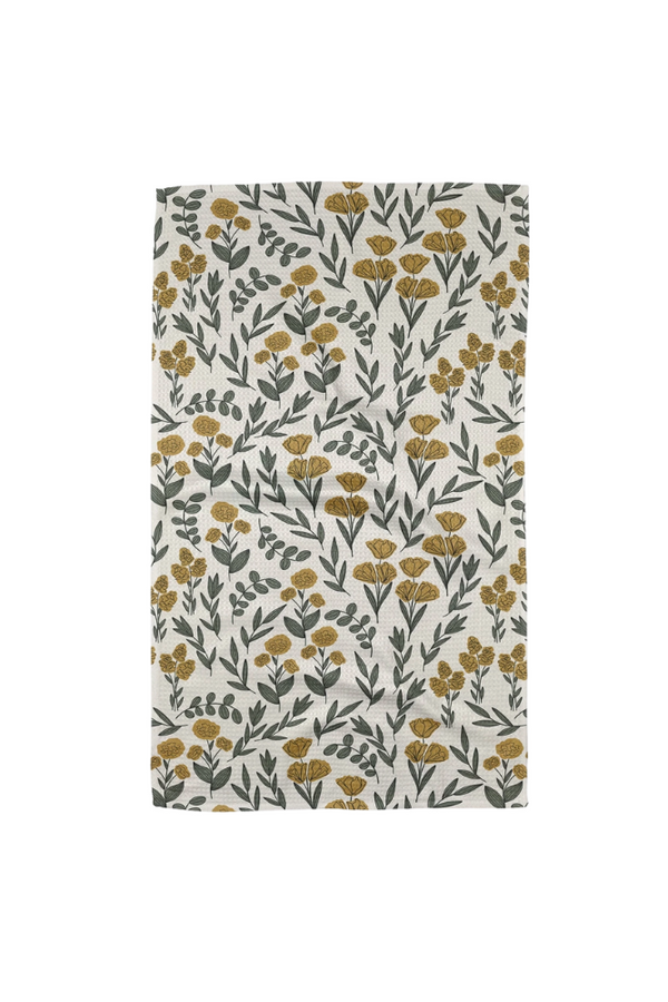 Charolette Yellow Geometry Tea Towel