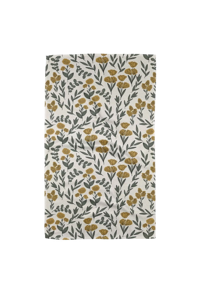 Charolette Yellow Geometry Tea Towel