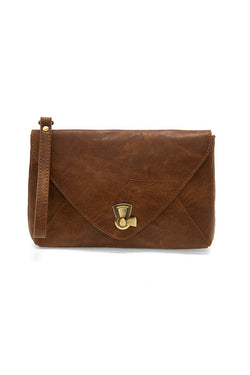 Claudia Keyhole Turnlock Crossbody in Pecan