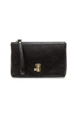 Claudia Keyhole Turnlock Crossbody in Black