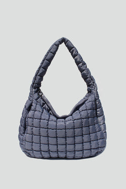 Street Level Slouchy Quilted Tote in Slate