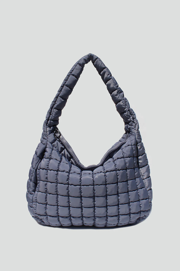 Street Level Slouchy Quilted Tote in Slate