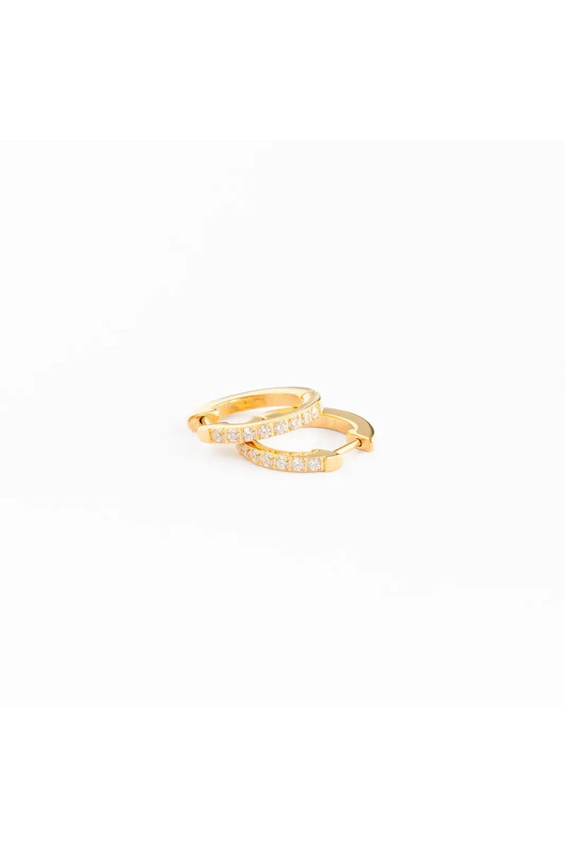 Diamond Hoops in Gold