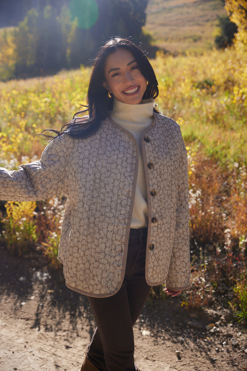 Rosalie Quilted Jacket in Natural