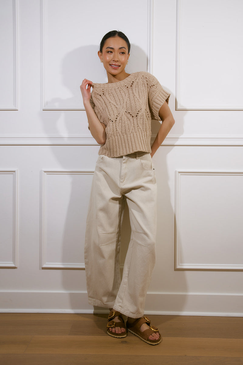 Everlee Taupe Barrel Pants