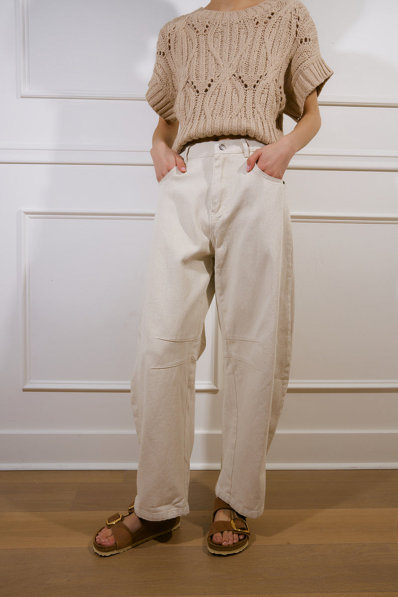 Everlee Taupe Barrel Pants