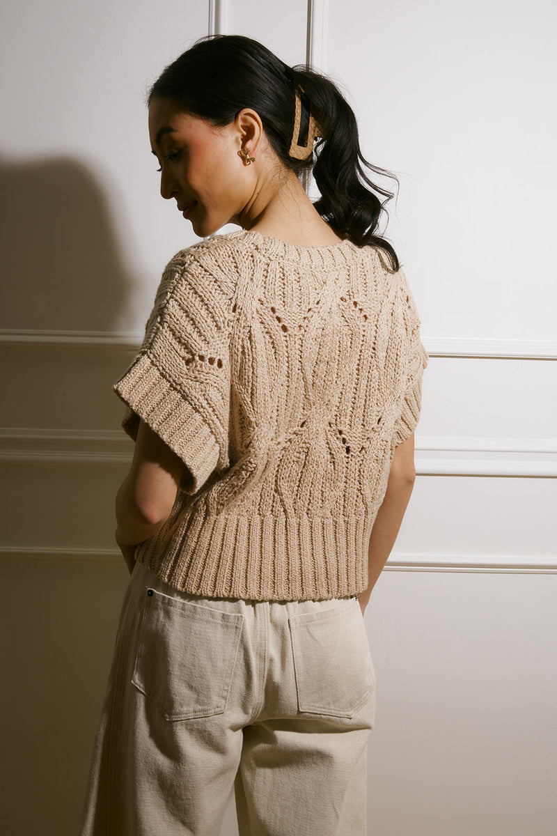 Brooklyn Taupe Sweater Top