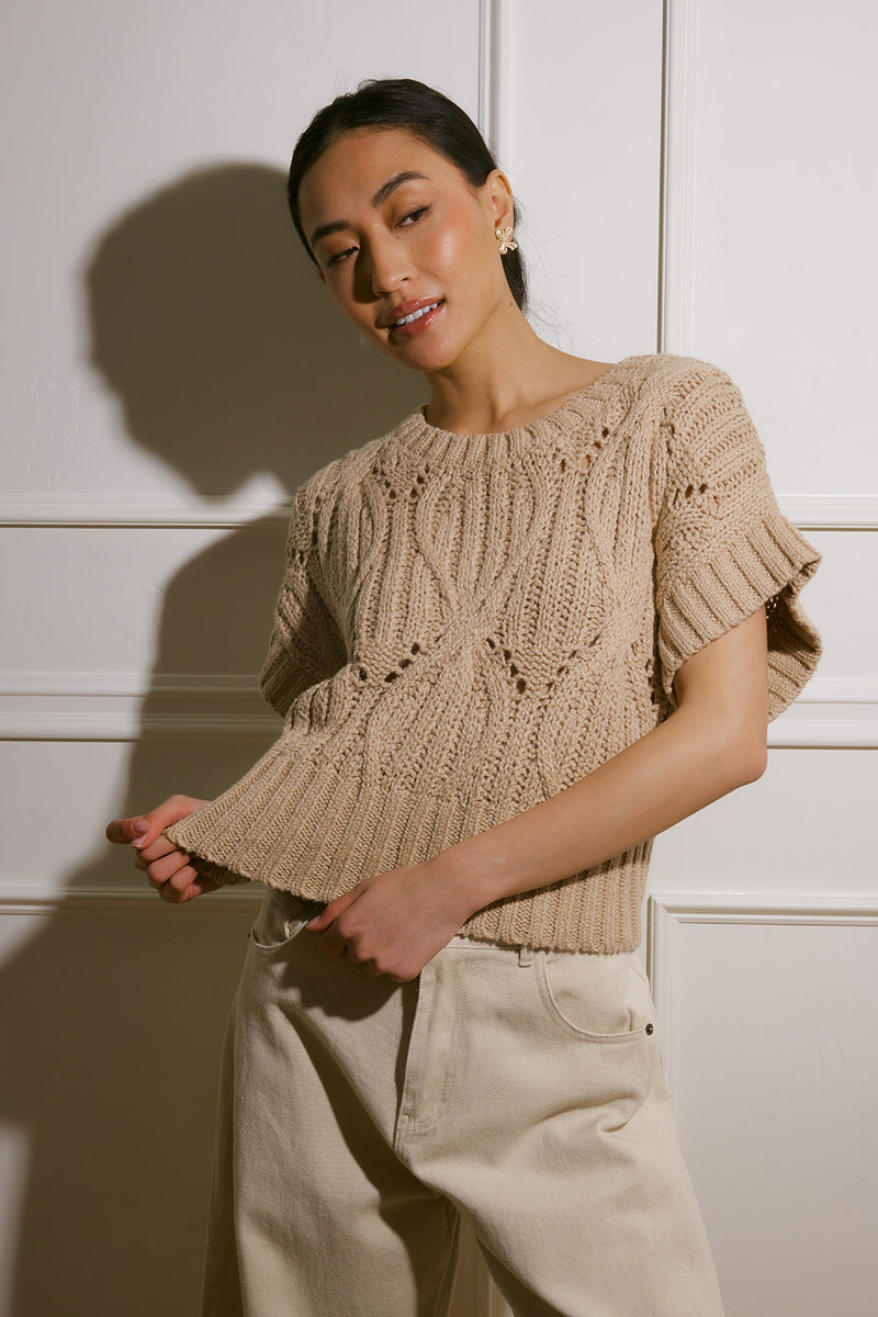 Brooklyn Taupe Sweater Top