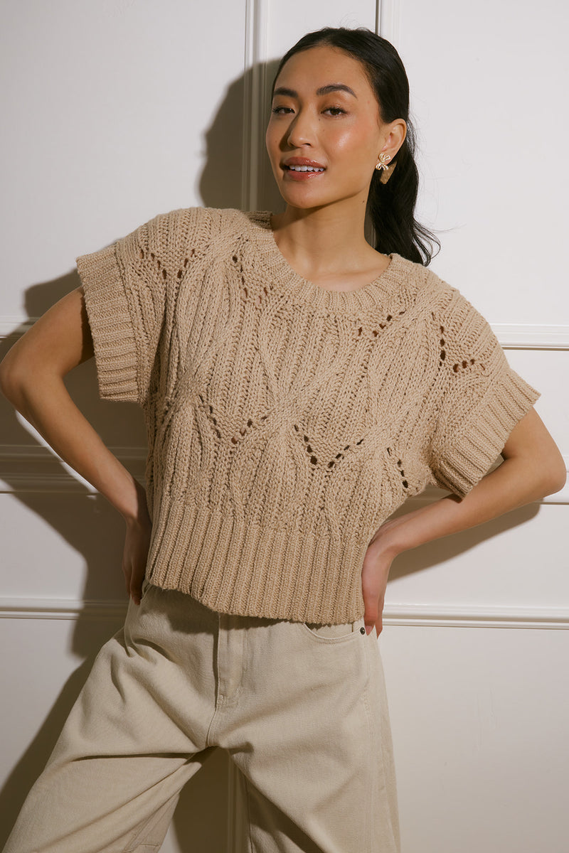 Brooklyn Taupe Sweater Top