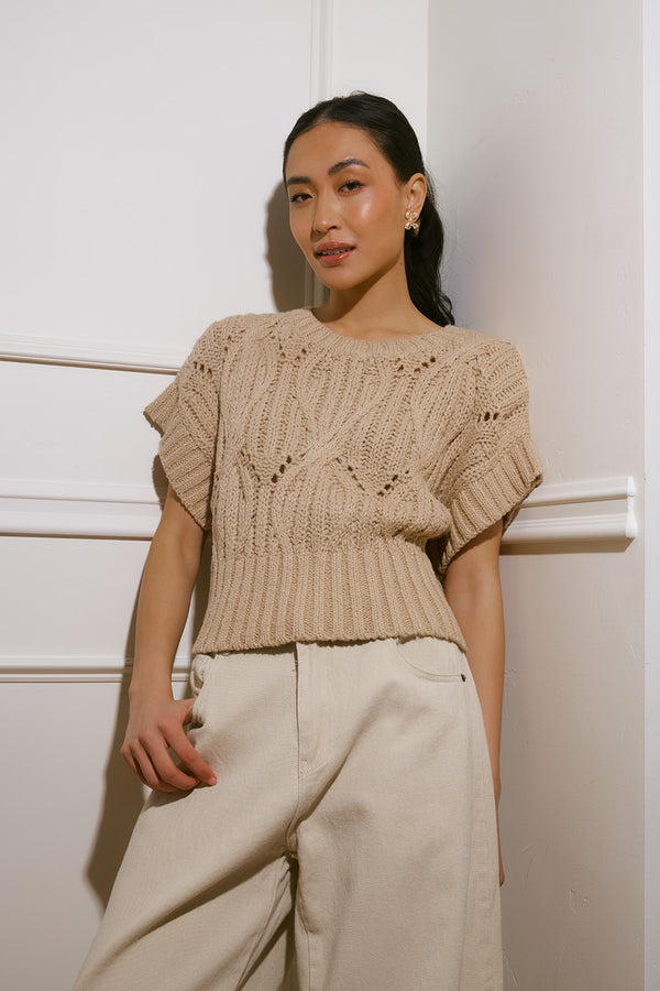 Brooklyn Taupe Sweater Top