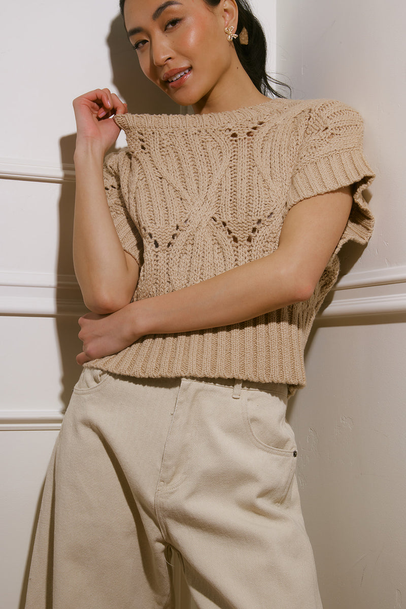 Brooklyn Taupe Sweater Top