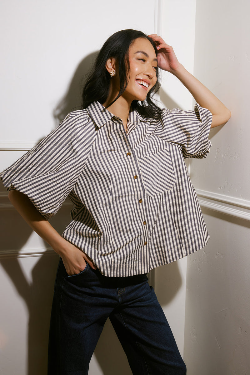 Danna Striped Button Up