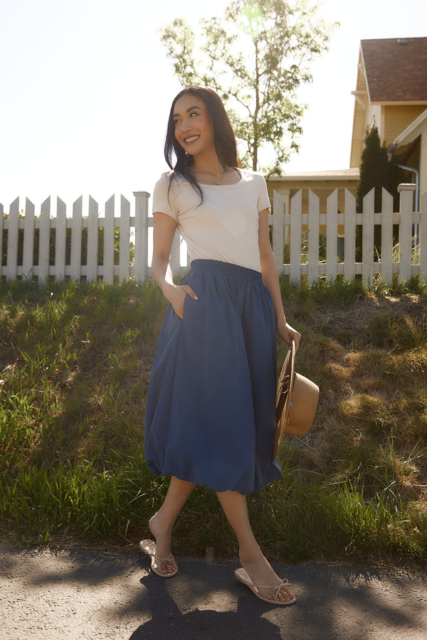 Marley Bubble Hem Midi Skirt