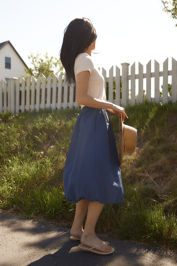 Marley Bubble Hem Midi Skirt
