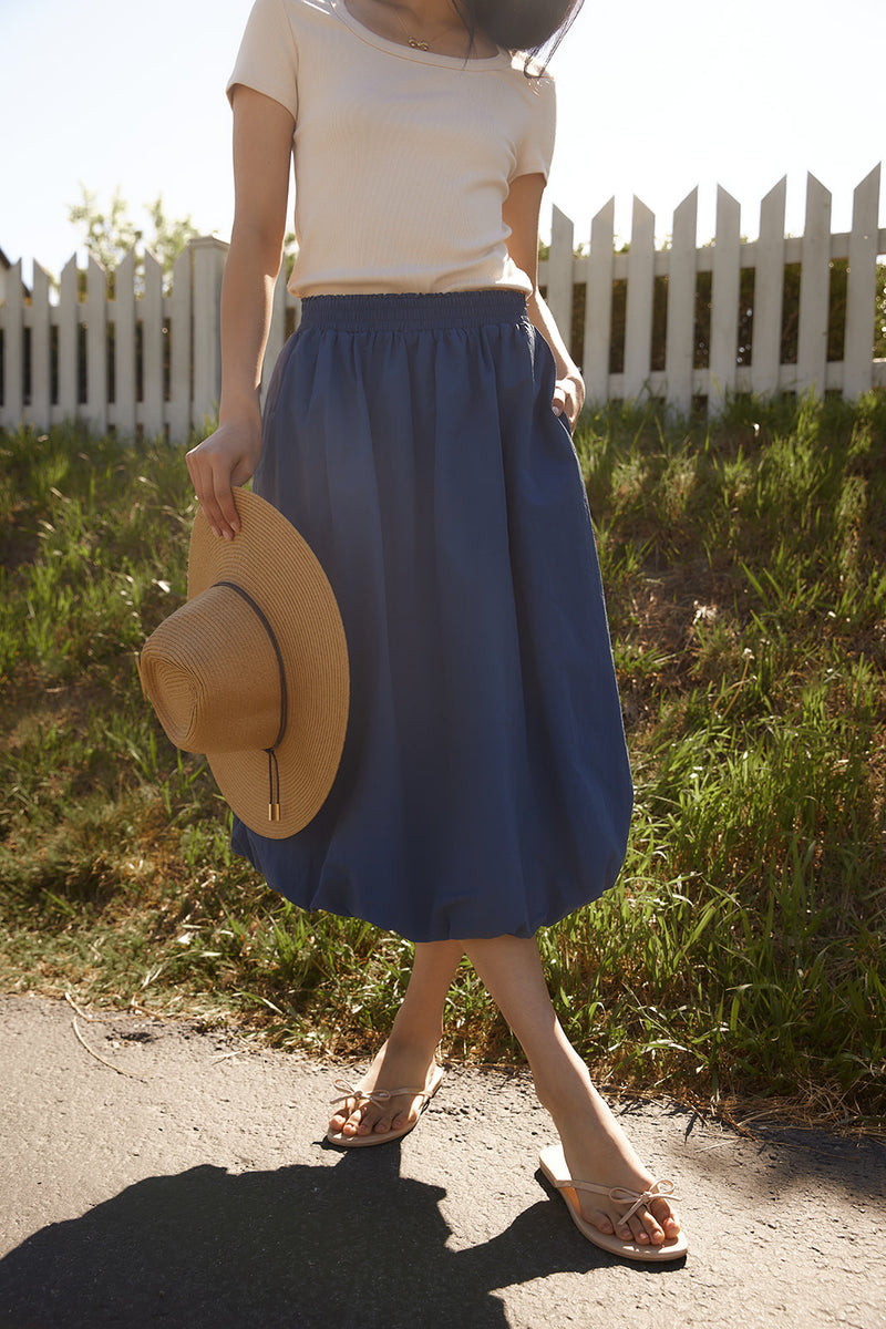Marley Bubble Hem Midi Skirt