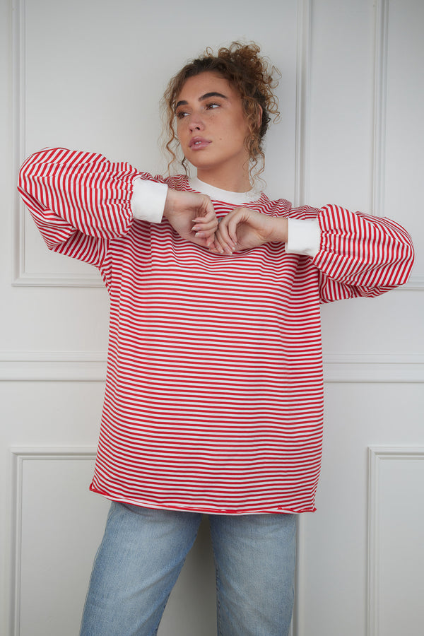 Stevie Crew Neck Striped Top FINAL SALE