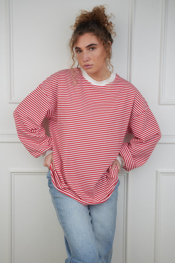 Stevie Crew Neck Striped Top FINAL SALE