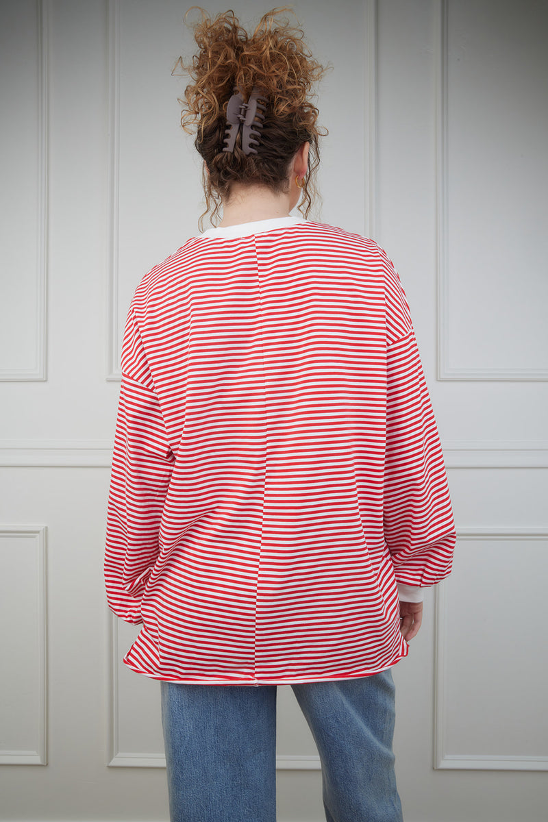 Stevie Crew Neck Striped Top