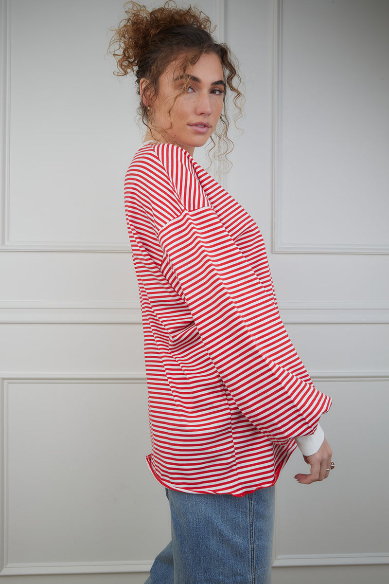 Stevie Crew Neck Striped Top