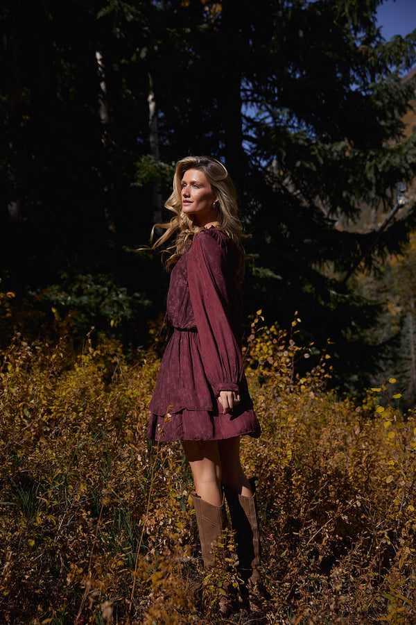 Kaylee Midi Dress in Wine FINAL SALE