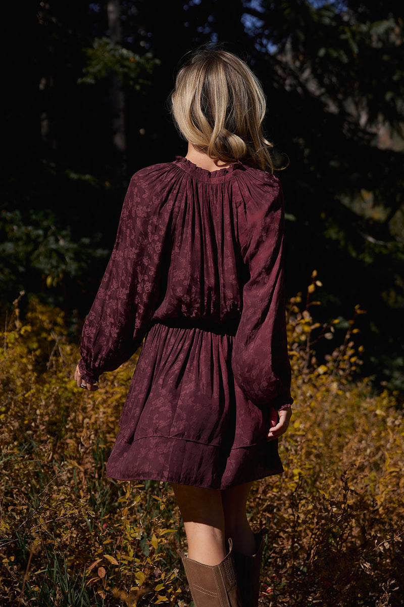 Kaylee Midi Dress in Wine