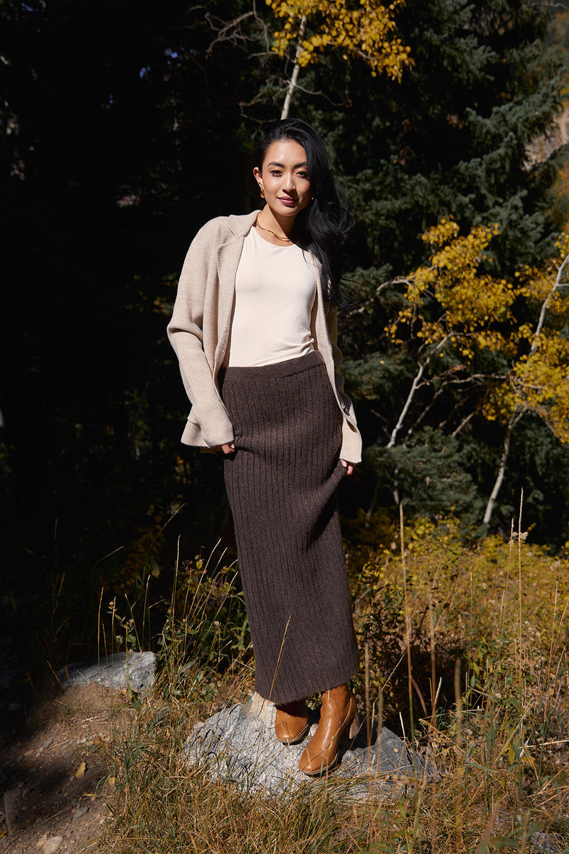 Hannah Dark Umber Sweater Skirt