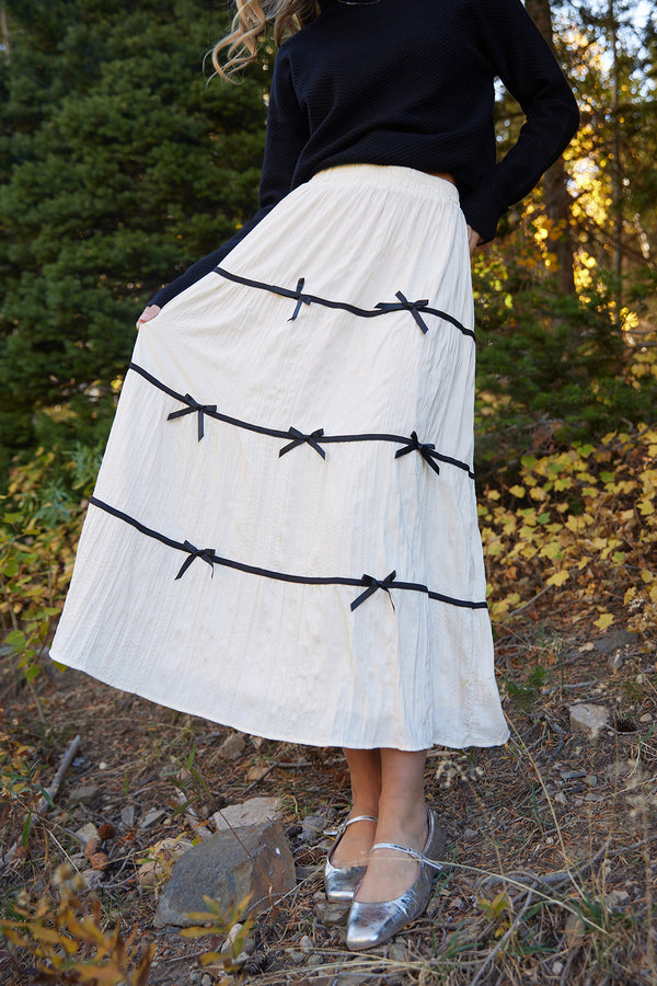 Lydia Ribbon Bow Detail Skirt