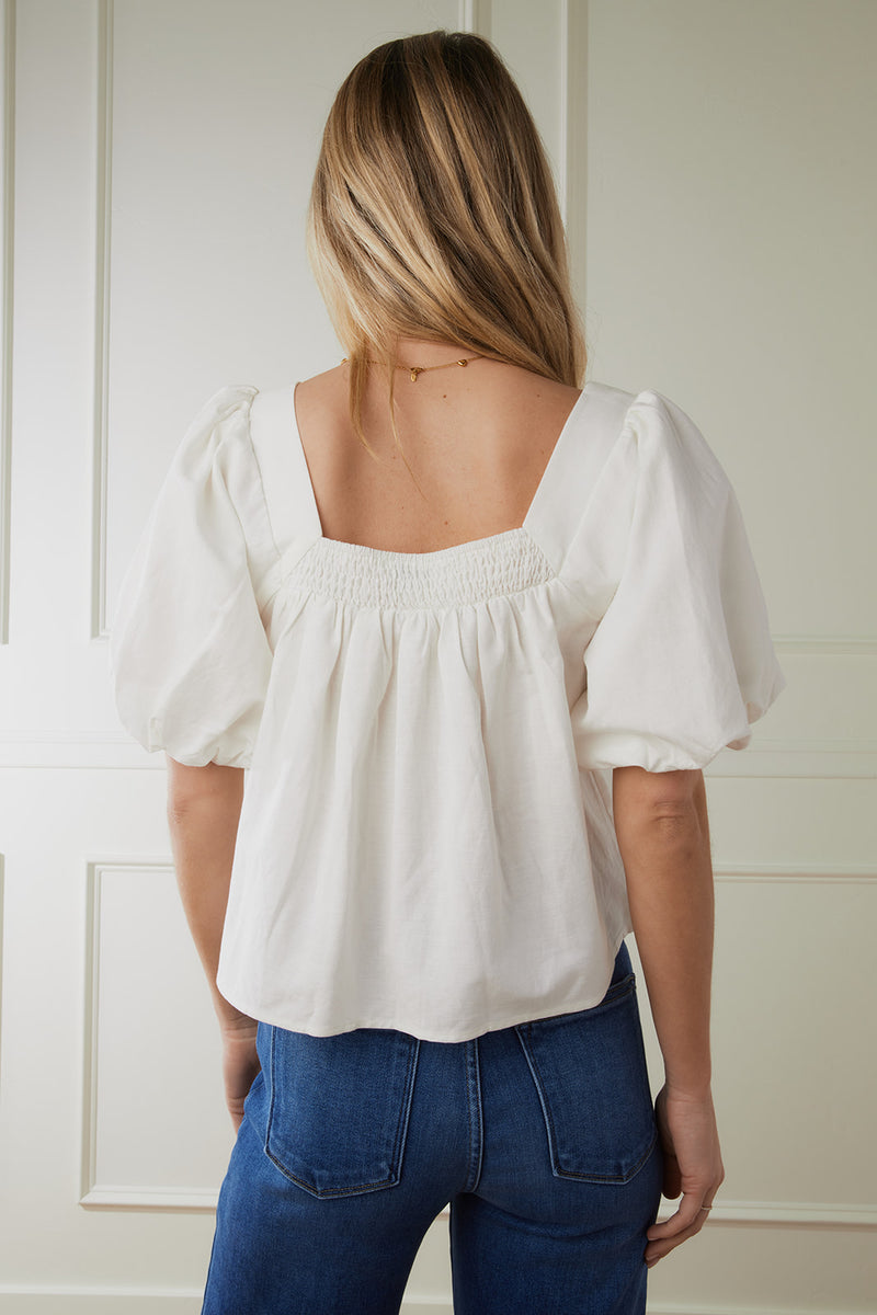 Angelina Square Neck Puff Sleeve Top