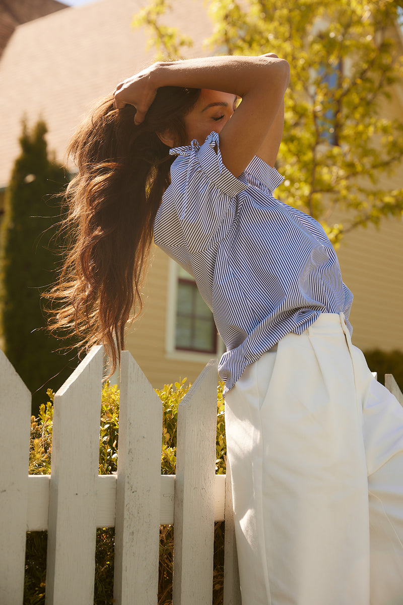 Jacqueline Blue Striped Top
