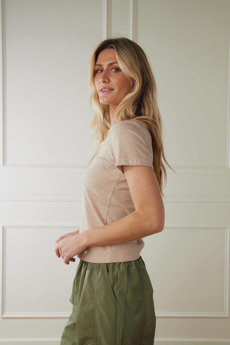 Addi Oatmeal Ribbed Top