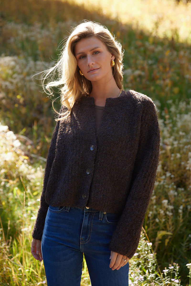 Jasmine Dark Brown Cardigan