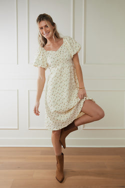 Blair Cream Floral Dress