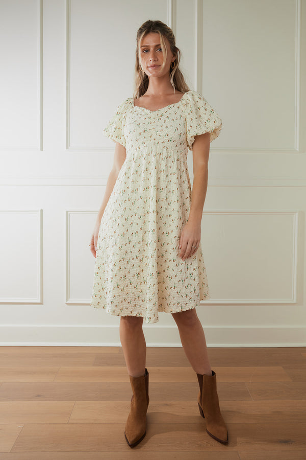 Blair Cream Floral Dress