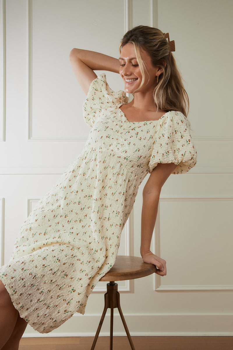 Blair Cream Floral Dress