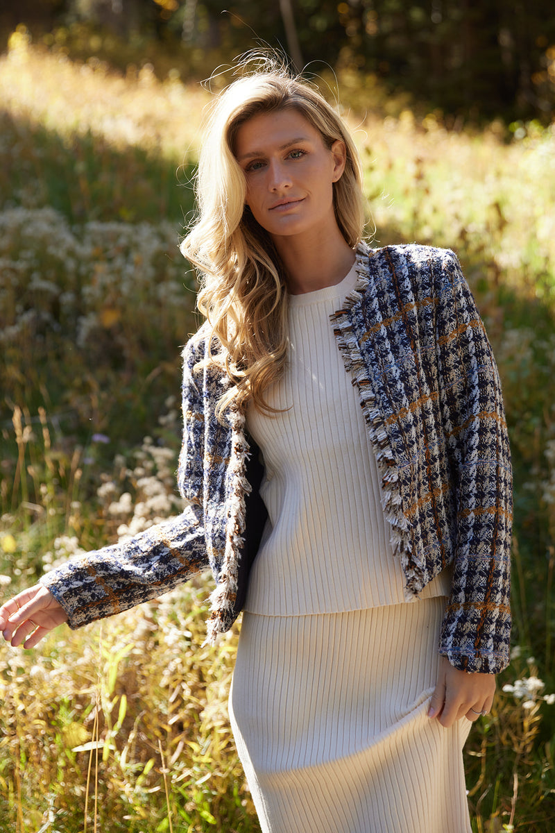 Anna Plaid Tweed Jacket