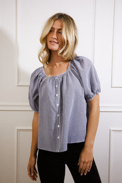 Monroe Black & White Gingham Top
