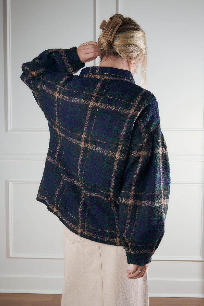 Phoebe Plaid Puff Sleeve Jacket