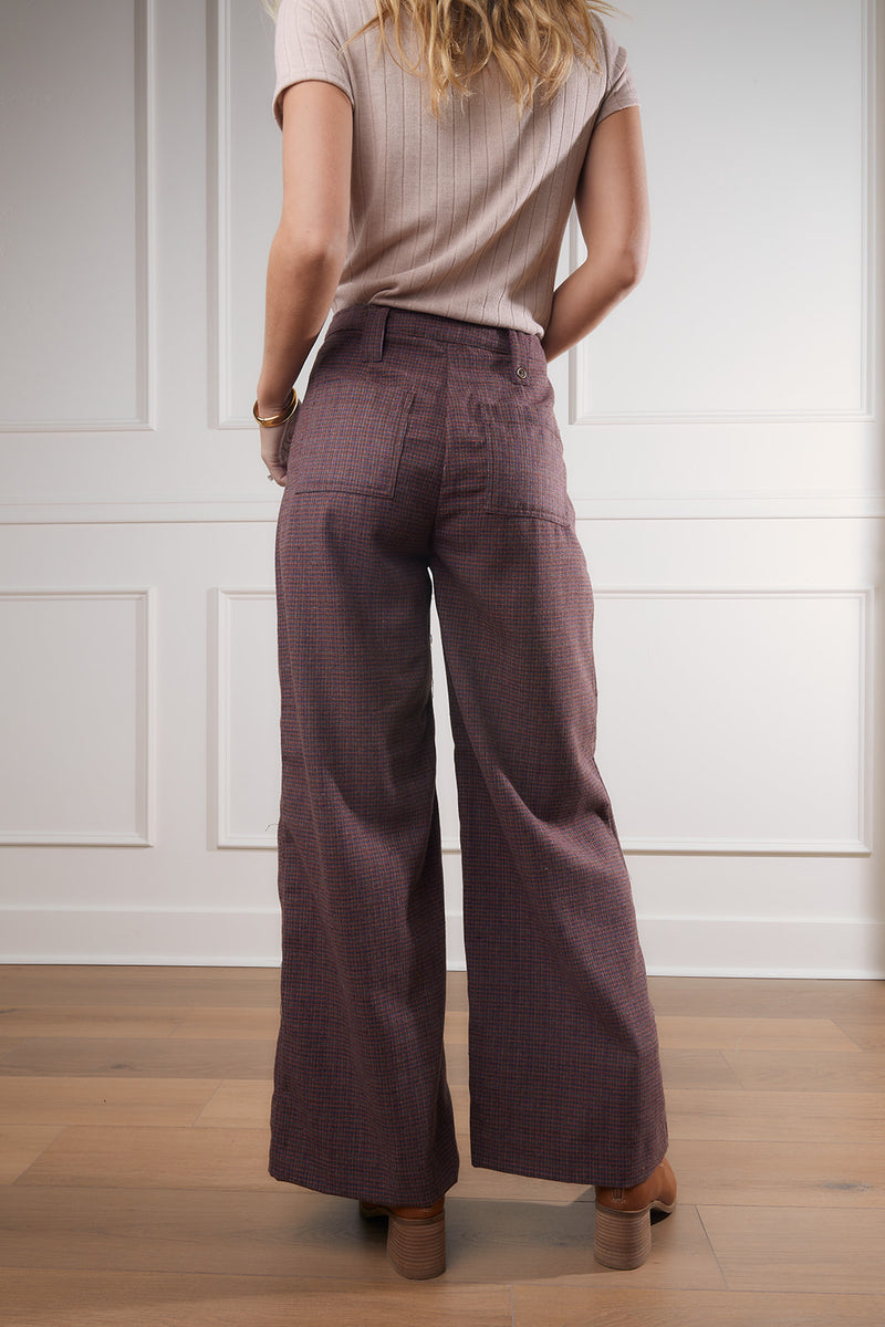 Morgan Mini Check Wide Leg Pants