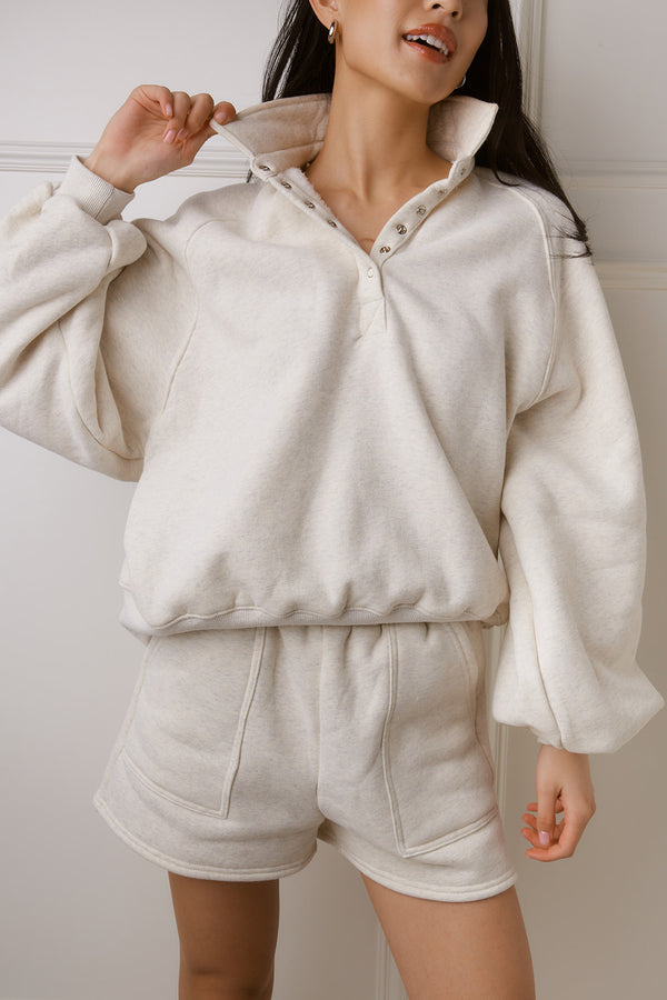 Raegan White Melange Sweatshirt