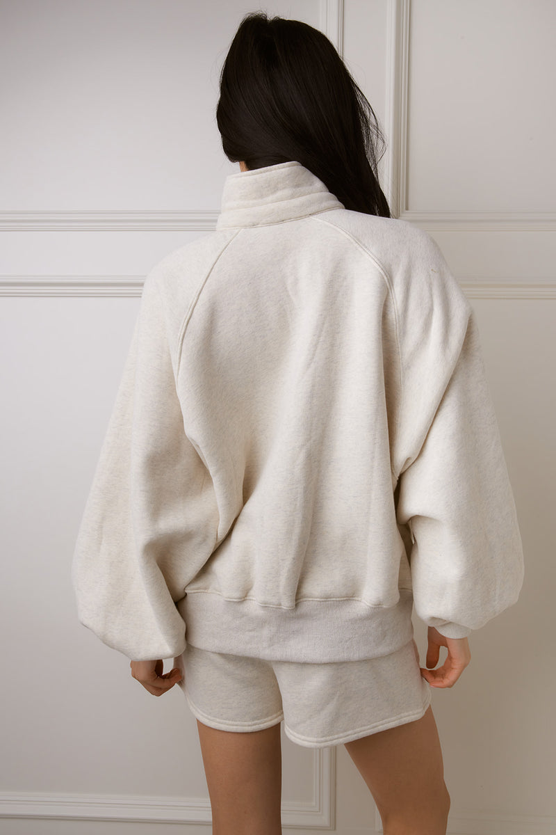 Raegan White Melange Sweatshirt