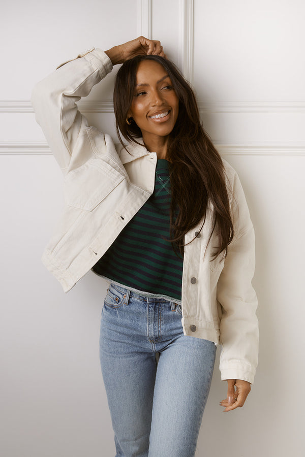 Amari Cream Jean Jacket