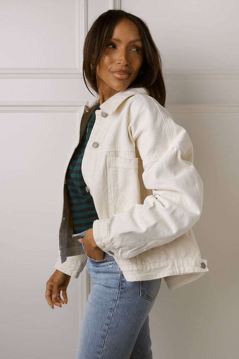 Amari Cream Jean Jacket